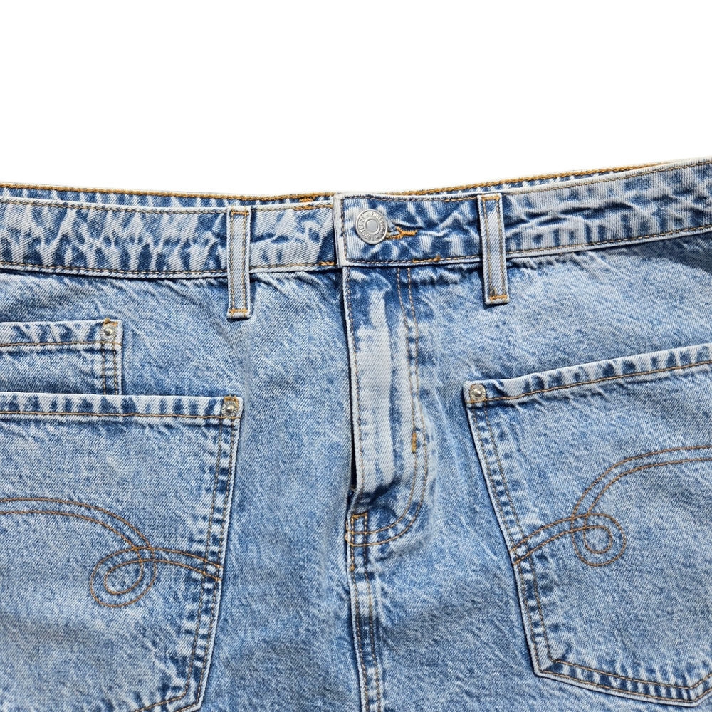 Forever 21 Blue Jean Shorts Women’s Size 2X | 100% Cotton | Pockets Front/Back - Picture 5 of 6